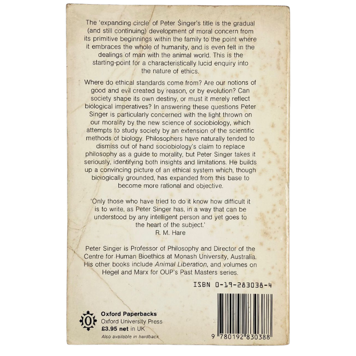 The Expanding Circle: Ethics and Sociobiology