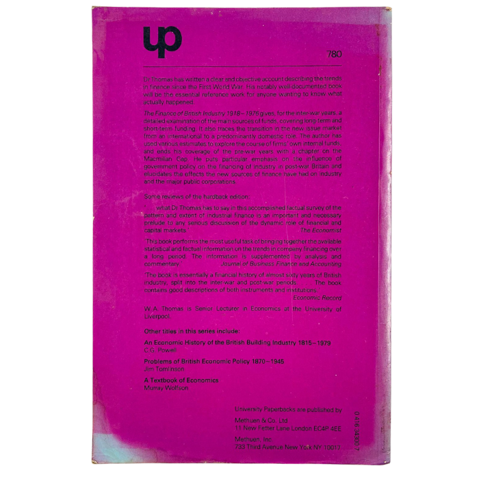 The Finance of British Industry  1918-1976
