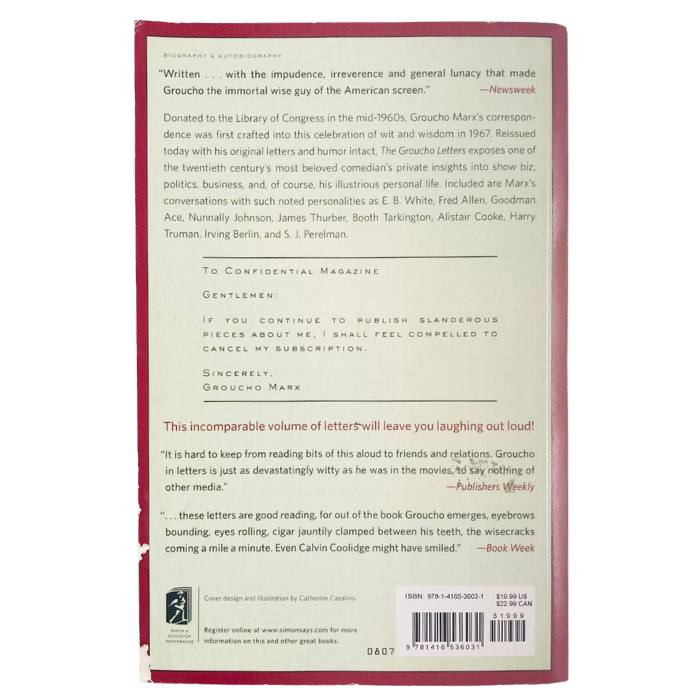 The Groucho Letters: Letters From and To Groucho Marx