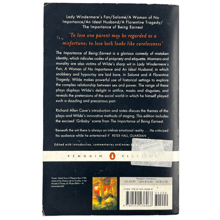 The Importance of Being Earnest  and Other Plays