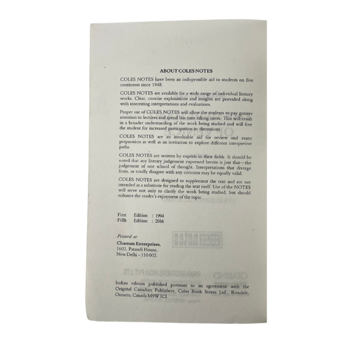 The Merchant of Venice (Coles Notes)