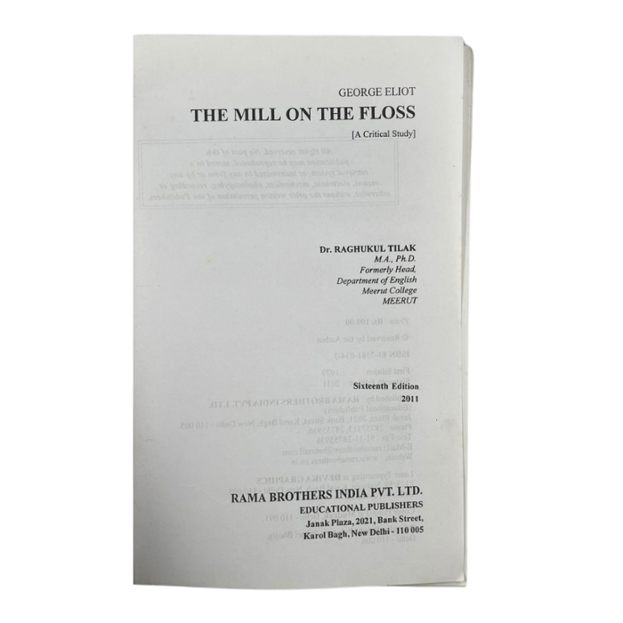 The Mill on the Floss (A Critical Study)