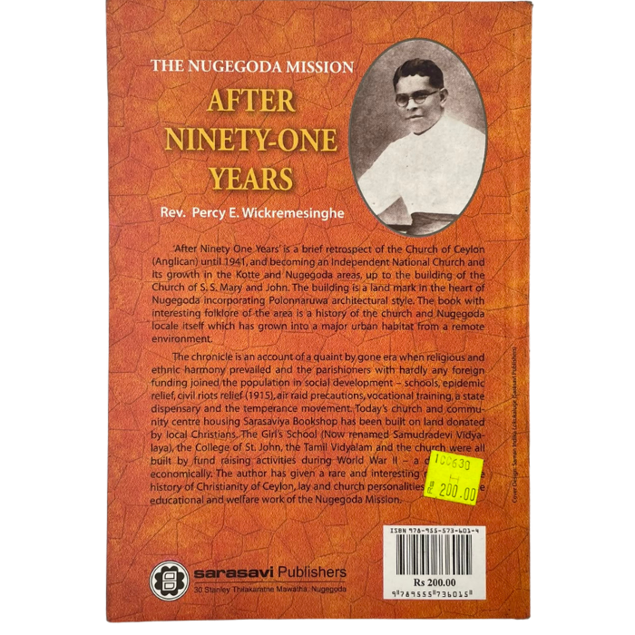 The Nugegoda Mission after Ninety-One Years