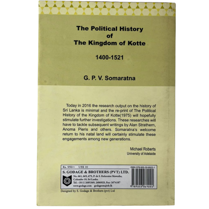 The Political History of the Kingdom of Kotte (1400-1521)