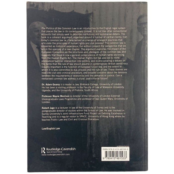 The Politics of the Common Law: Perspectives  Rights  Processes  Institutions