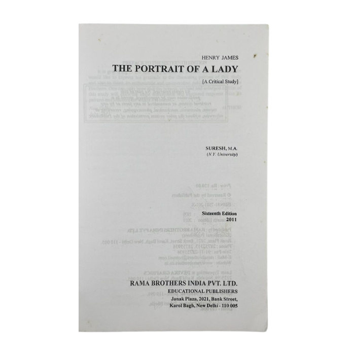 The Portrait of a Lady (A Critical Study)