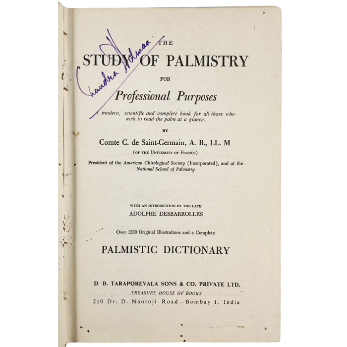 The Study of Palmistry for Professional Purposes