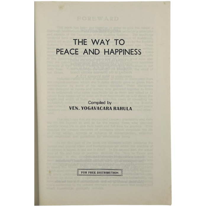 The Way to Peace and Happiness