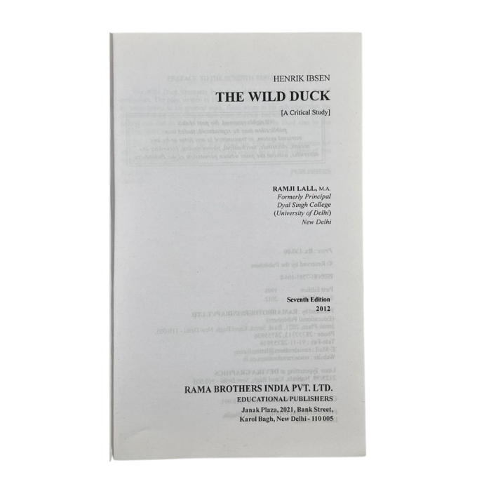 The Wild Duck (A Critical Study)