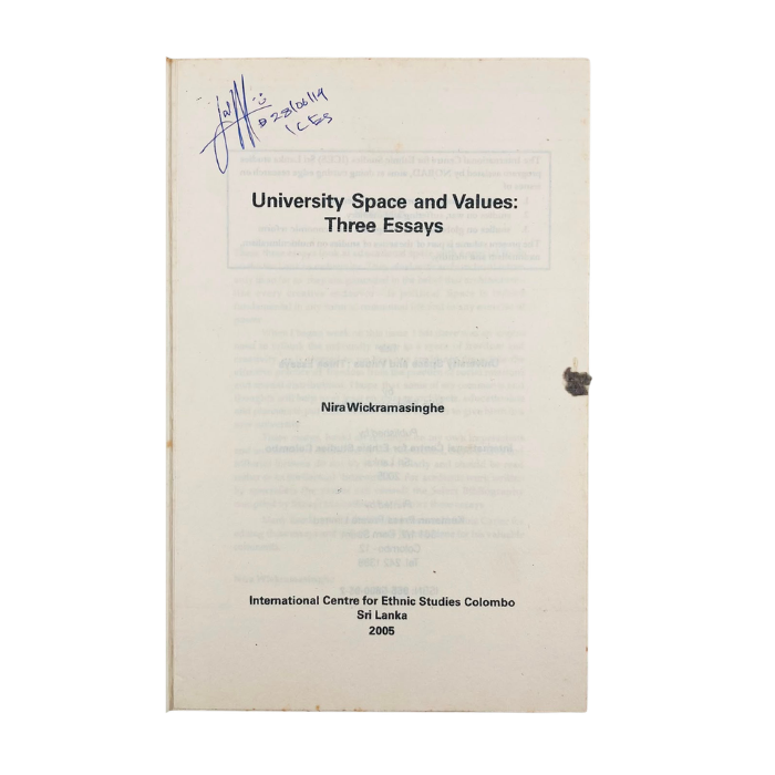 University Space and Values: Three Essays
