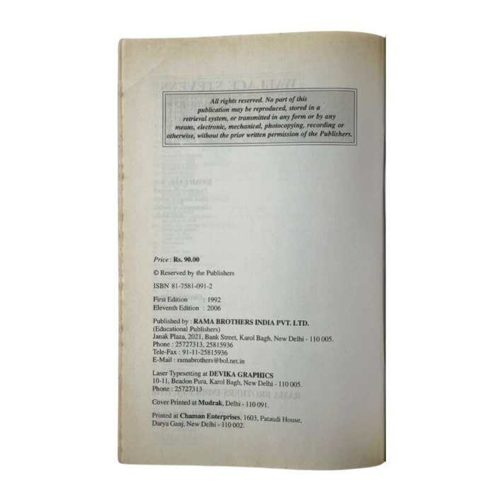 Wallace Stevens: Selected Poems