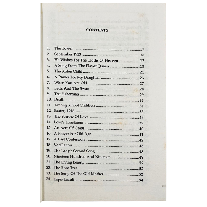 William Butler Yeats Selected Poems
